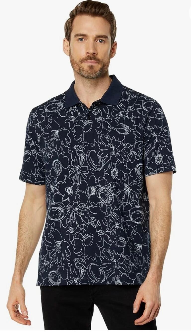 Ted Baker Holler - all over doodle polo - size 4/ Large